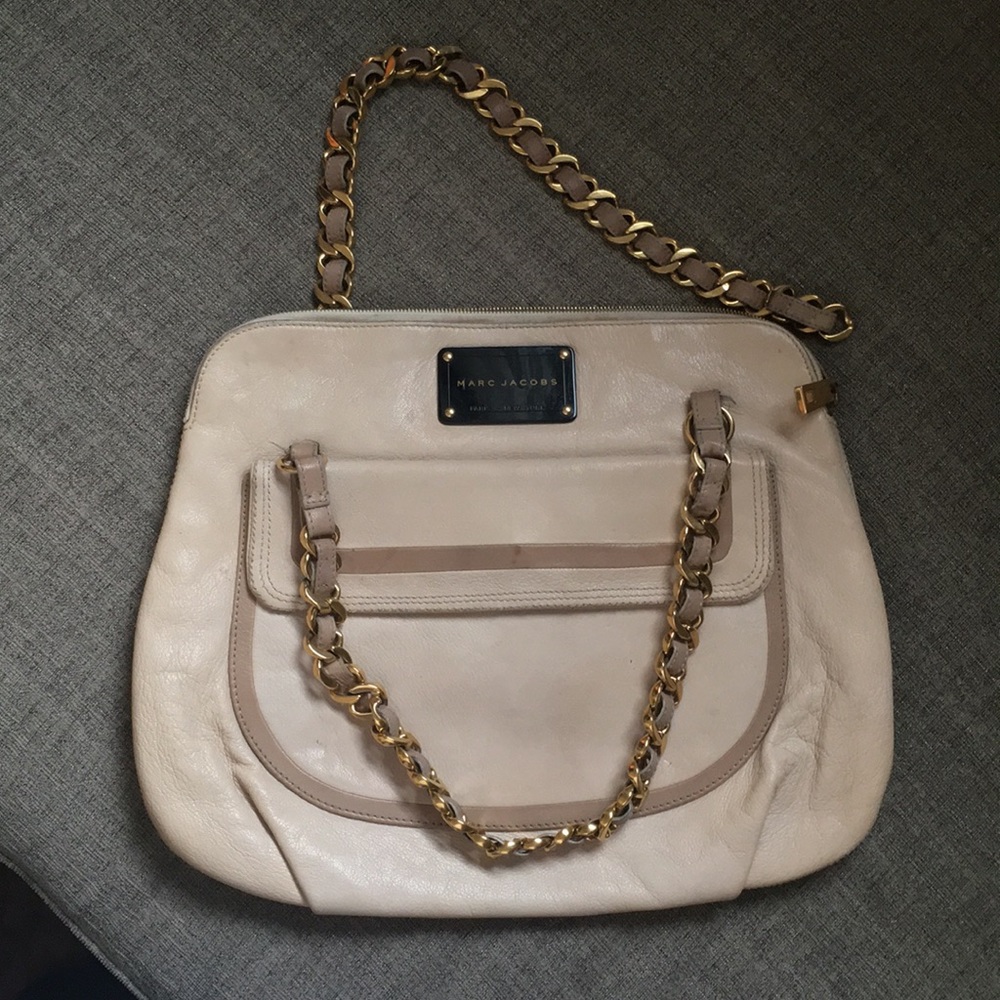 Marc Jacobs Made In Italy creme leather purse